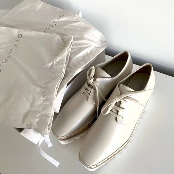 New Stella McCartney Elyse Ivory Vegan 80mmPlatform Shoes Size 40 / US 10 - Picture 2 of 15